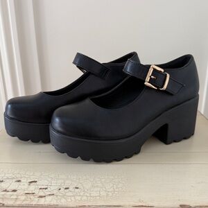 Black Mary Jane Platform Shoes